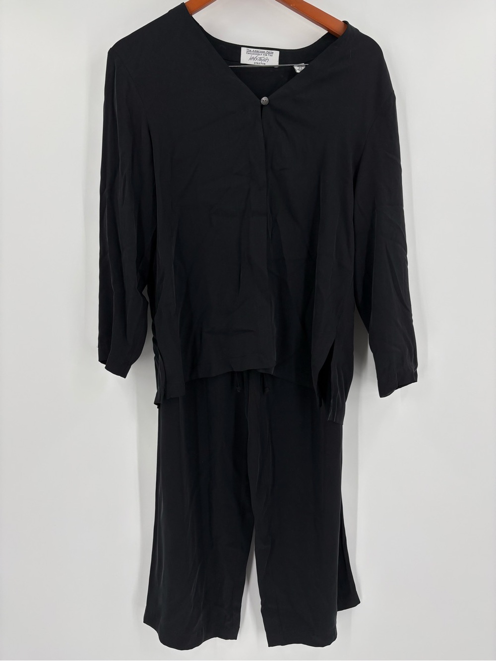Silk VTG Quiet Luxury Lord And Taylor Black Pajama Set Women Petite Medium